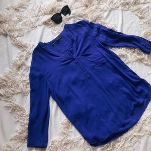 ZARA BASIC Royal Blue V-Neck Shirt 💕💕